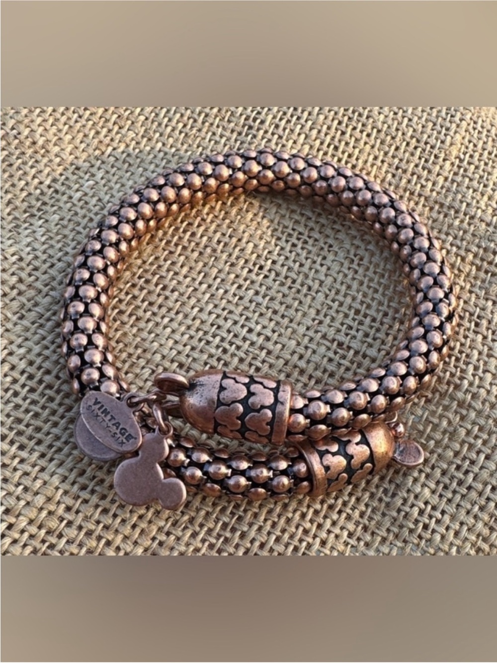 Disney Park Alex & Ani Mickey Mouse gift wisdom wrap, copper rose gold